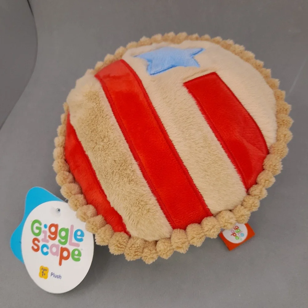 Giggle Scape Patriotic Cherry Pie Plush Toy Silver Red Blue Star New with Tags